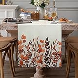 Tischläufer Esszimmer Tischdecke Modern Herbstlicher Läufer Leinen...
