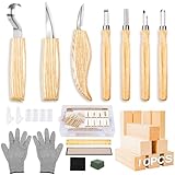 HOMCA Holz Schnitzwerkzeug Set, 23 in 1 Schnitzset mit 7 Schnitzmesser für...