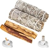 2 Weißer Salbei und 2 Palo Santo Premium Kalifornischer, 100%...