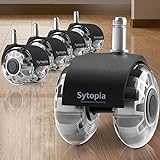 Sytopia Bürostuhl Rollen 11mm x 22 mm, 5er Set Rollen für Bürostühle,...