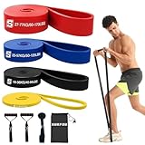 SURFOU Fitnessbänder Set mit 4 Widerstandsstufen, Widerstandsbänder mit...