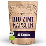 Bio Zimt Kapseln Hochdosiert - 180 Kapseln - Natürlich - Allergenfrei -...