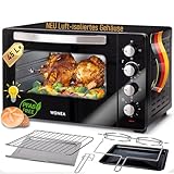 Minibackofen 45 Liter mit Glasfront und 2.000 Watt | Mini Backofen mit...