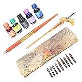 Emoshayoga Kalligraphie-Dip-Stift-Set, 12,5 x 33 x 4 cm, flache runde...