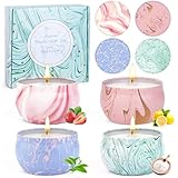 Größer Duftkerzen Geschenkset für Frauen, 4 Packs Aromatherapie...