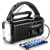 20000mAh Kurbelradio Radio Batteriebetrieben Notfall Solar Radio Hand Crank...
