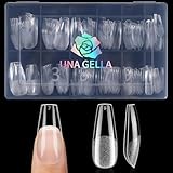 UNA GELLA Medium Ballerina Nagelspitzen, 120 Stück 12 Größen Halb Matte...