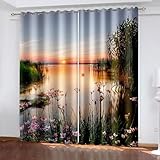 Aotiwe Fenstergardinen Modern, Küchengardinen Modern 2er Set Orange Grün...