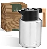 WALDWERK Thermoskanne (1,4L) - Kaffeekanne aus doppelwandigem 304 Edelstahl...