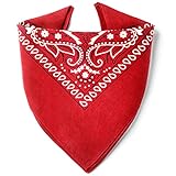 ...KARL LOVEN Bandana Rot 100% Baumwolle Premium-Qualität für Damen...