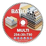 BATIOPV Kreissägeblatt 254 x 30 mm ideal für Holz, Metall & Aluminium -...