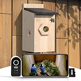 Vogelhaus mit Kamera, 4MP HD Nistkasten mit Kamera wetterfest, 2,4G WiFi &...