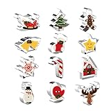 12Pcs Weihnachten Keksform Schneeflocke Form Weihnachtsbaum Schneemann...