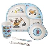 Kindergeschirr Set, 5er Geschirr Set für Kleinkinder, Baby Fütterung Set...