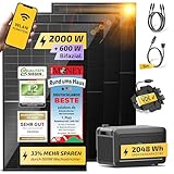 Solakon® Balkonkraftwerk 2000W mit Speicher - Balkonkraftwerk 2000 Watt...