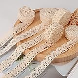 HERZWILD spitzenband Baumwolle 30M beige Spitzenborte Vintage Zierspitze...