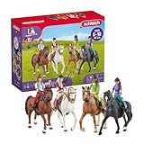SCHLEICH Horse Club | Ausritt 72221 | 4 bewegliche Figuren und 4 Pferde |...
