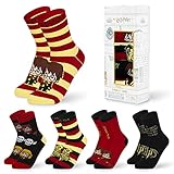 Harry Potter Socken Damen, 5er Pack Lustige Socken für Damen, Hogwarts...
