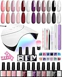 Phoenixy 12 Farben Shellack Set Starterset mit Lampe U V Nagellack Set...