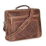Laptoptasche - DONBOLSO Umhängetasche Herren aus Leder - Aktentasche für...