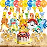 55Pcs Kinder Geburtstagsdeko, Kinder Geburtstag Party Set, Tortendeko Cake...