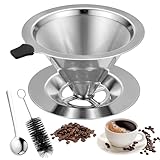Kaffeefilter Wiederverwendbare Edelstahl Kaffeefilters, Permanent...