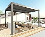 Pergola HWC-L46, Gartenpavillon Lamellen-Pavillon, 10cm-Aluminium-Gestell,...