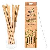 pandoo wiederverwendbare Strohhalme aus 100% Bambus inklusive...