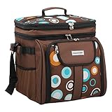 anndora Picknicktasche braun Retro Kühltasche inkl. Zubehör 4 Personen 29...