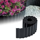 GARDENIX Rasenkante Kunststoff 9m, Höhe 20 cm - Beeteinfassung Gewellte...