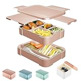 CALIYO Lunchbox Erwachsene & Kinder, 1550ML Auslaufsicher Bento...