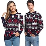 Aseniza Weihnachtspullover Damen Strickpullover Christmas Sweater Pullover...