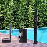 Sufrk Solardusche 8 l PVC Stahl Gartendusche mit Trittbrett und Kopfbrause...