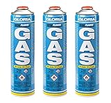 GLORIA Universal Gas-KARTUSCHEN 3 x 600ml | für Thermoflamm | Camping |...