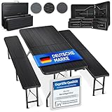 Blumtal Bierzeltgarnitur 3er Set - 2X Bierbank + 1x Biertisch - tragstarke...