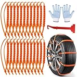 24 PCS Schneeketten,Schneekette Auto,Reifen Schneekette...