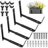 4 Stück Blumenkastenhalterung, Blumenkasten Halterung Balkonkasten...