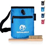 GIPFELHELD® Chalkbag Set blau mit Boulder-Bürste zum Klettern und...