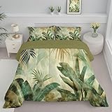 DLERFLOVR Bettdecke 140x200cm, Bettwäsche Set Große Palmblätter...
