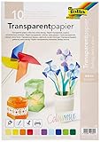 folia 87409 - Transparentpapier, farbig sortiert, DIN A4, 10 Blatt, 115...