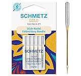 SCHMETZ Nähmaschinennadeln | 5 Gold Stick-Nadeln | 130/705 H-ET |...