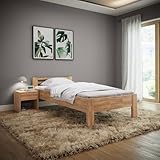 skølm Fenrir Bett 100x200 cm Eiche, Einzelbett, Seniorenbett aus...