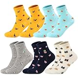 Utensilsto 5 Paar Dame Socks 35-40 Lustige Bunte Socken Baumwollsocken