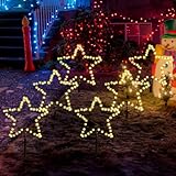 SALCAR 5m Weihnachtsbeleuchtung Außen, 6er Pack LED Stern Weihnachtsdeko...