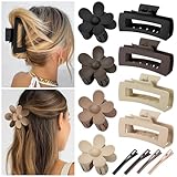 Huiguli Haarklammer Groß, 8 Stück Haarspangen +4 Stück Hair Clips, Matt...