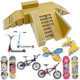 Finger Skateboard Ramp Set, Finger Skatepark Kit 16-teilig, Skate Park Kit...