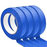 WinGluge 4 Rollen Blau Kreppband 24mmx50m, Malerkrepp, Blaues Maler...