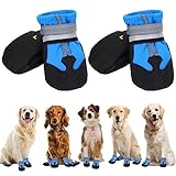 QKURT 4 Stück Hundeschuhe, Hundestiefel Pfotenschutz, wasserdichte...