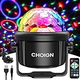 Discokugel, CHOIGN Disco Licht LED Musikgesteuert DJ party lampe 360°...