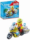 PLAYMOBIL City Life 71205 Notarzt-Motorrad mit Blinklicht, Spielzeug für...